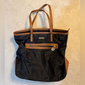 Michael Kors Black and Brown Shoulder Tote Bag